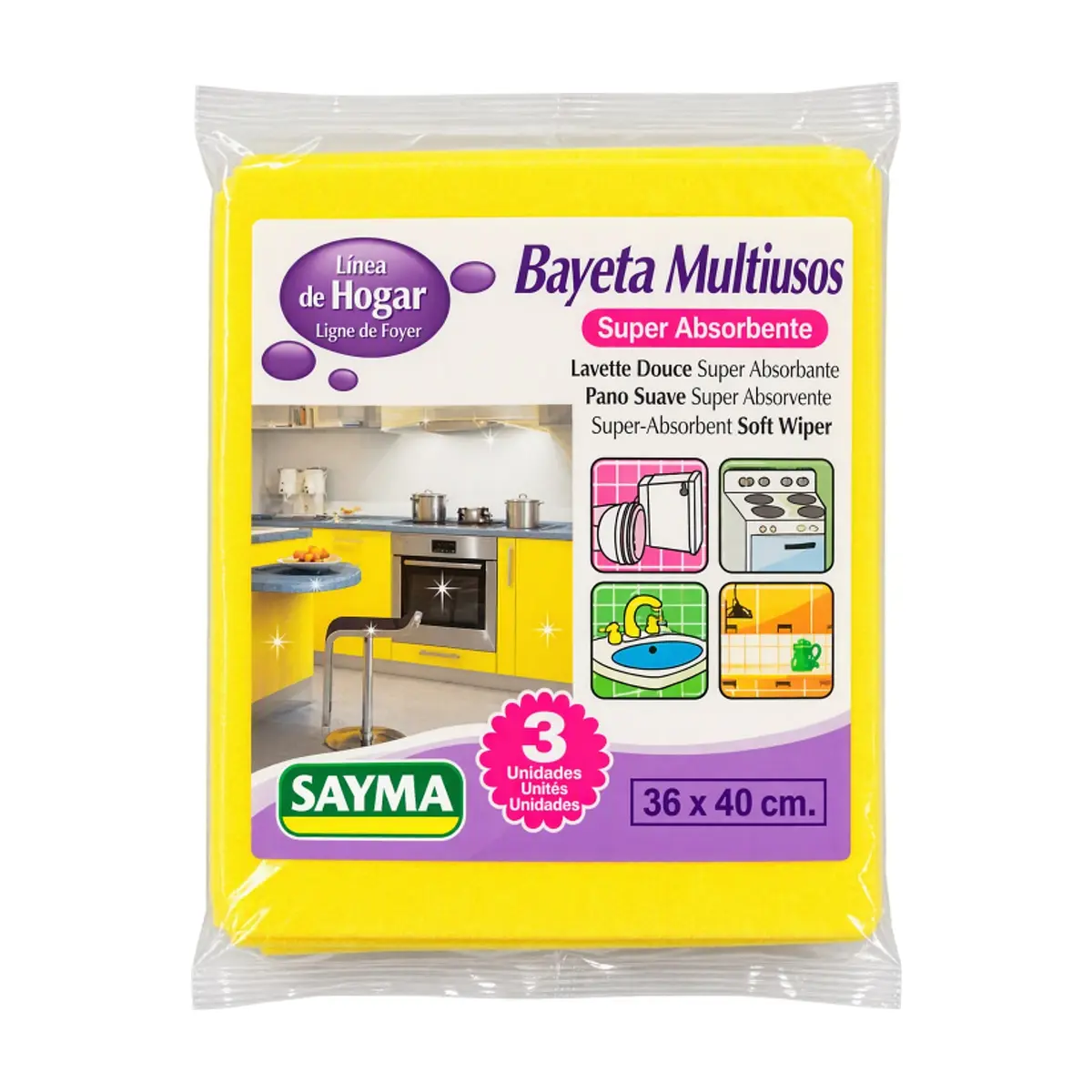 Bayetas multiusos super absorbentes Sayma (3 U)