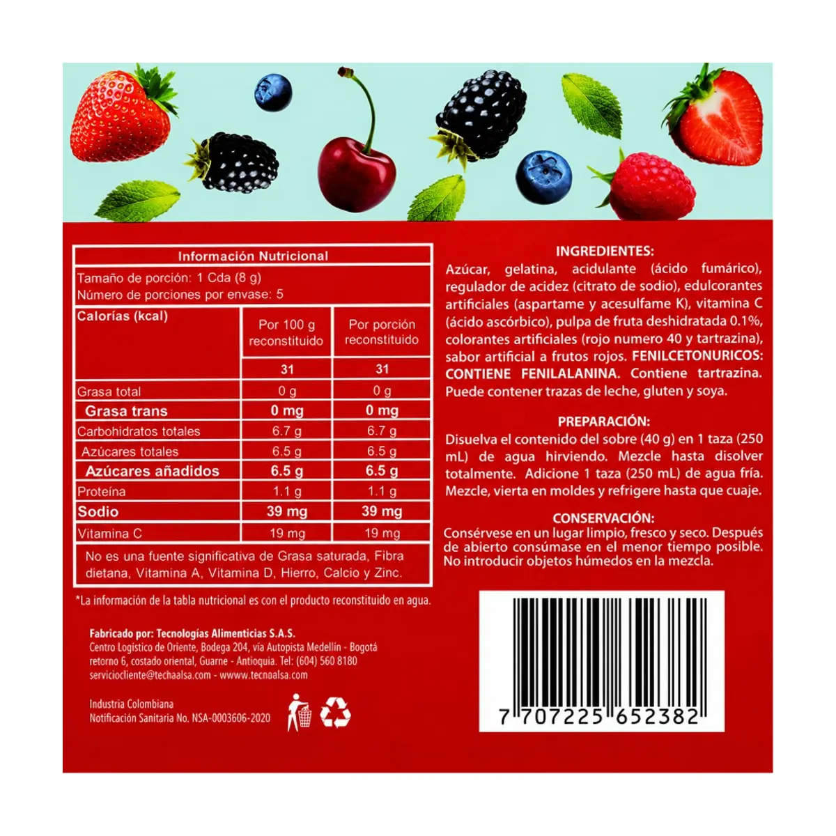 Gelatina sabor a frutos rojos Boom (40 g / 1.4 oz) - Thumbnail 2