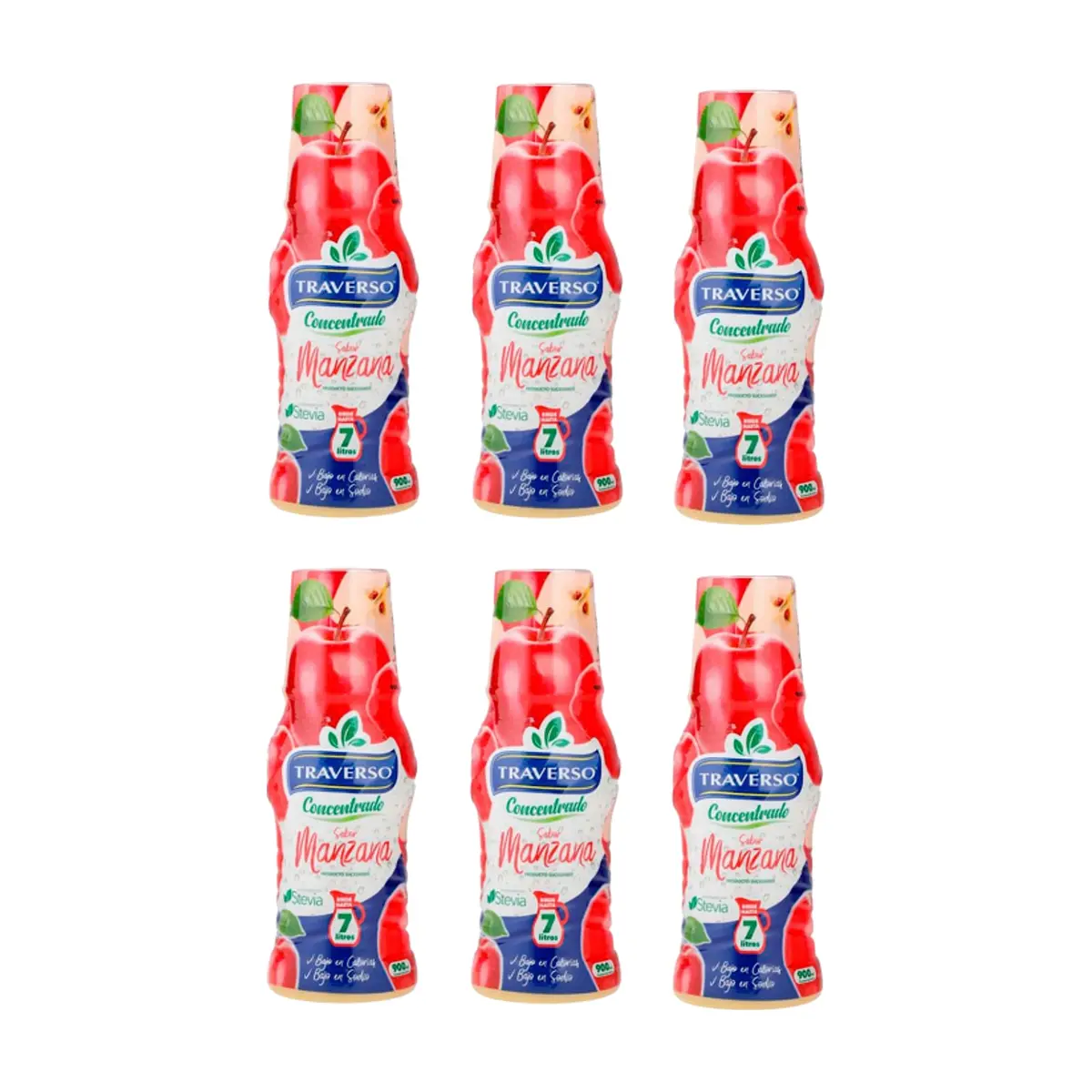 Jugo concentrado sabor manzana Traverso (6 x 900 ml)