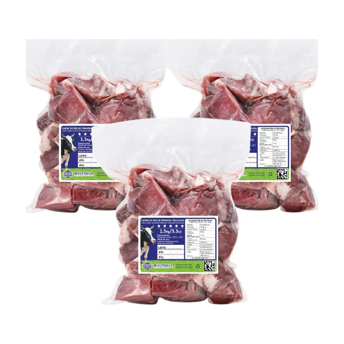 Carne de res de primera troceada Multisell (3 X 1.50 kg / 3.3 lb) - Miniatura 1