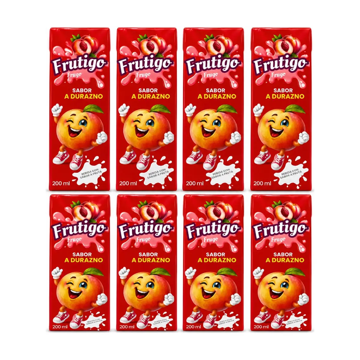 Bebida sabor a durazno Frutigo (8 x 200 ml / 6.76 fl oz)