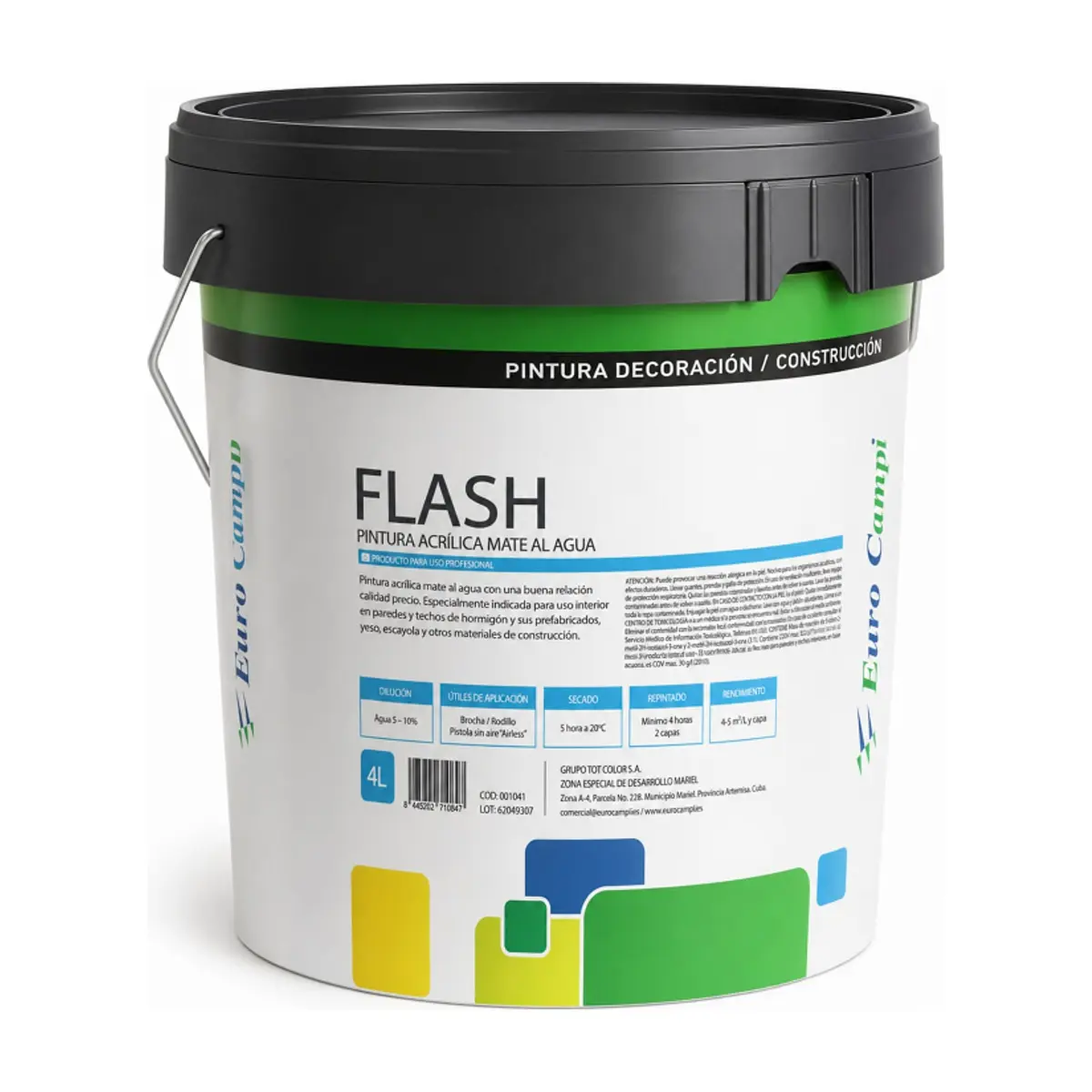 Pintura acrílica interior de color blanco Flash Euro Campi (4 L) - Thumbnail 2