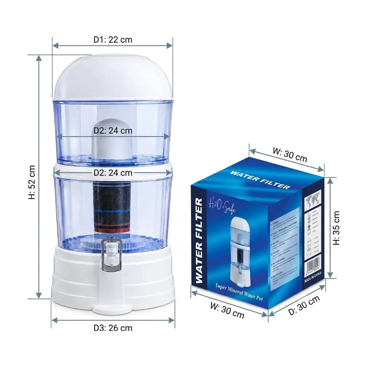 Filtro de agua mineral H2O+Safe (16 L) - Thumbnail 2