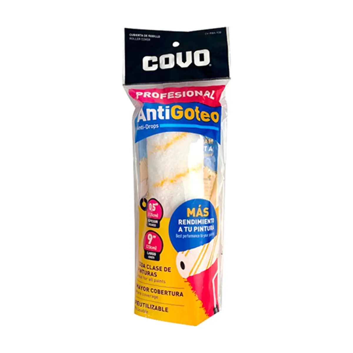 Mota de 0.3" x 9" para rodillo de pintar pared y techo Covo - Miniatura 1