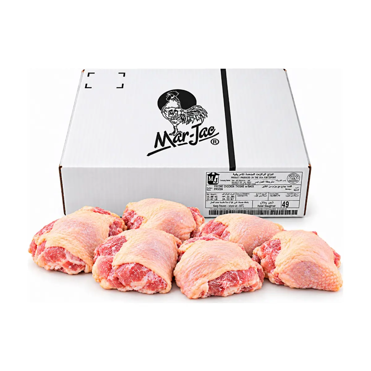 Caja de contramuslos de pollo Mar-Jac (15 kg / 33 lb)