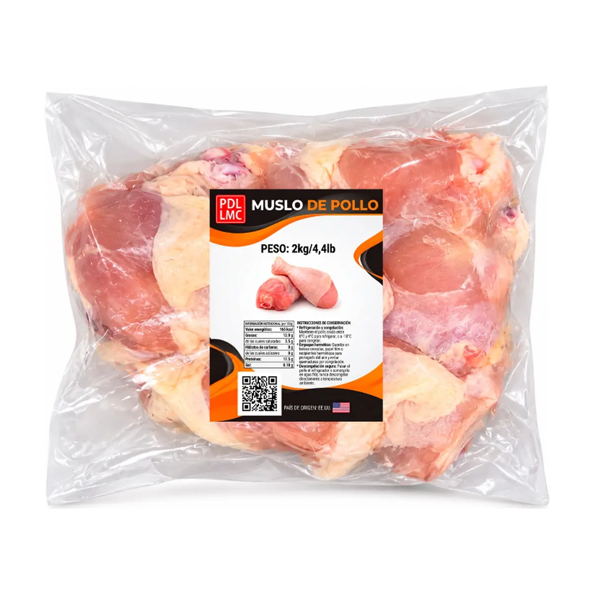 Muslo de pollo PDL LMC (2 kg / 4.4 lb)