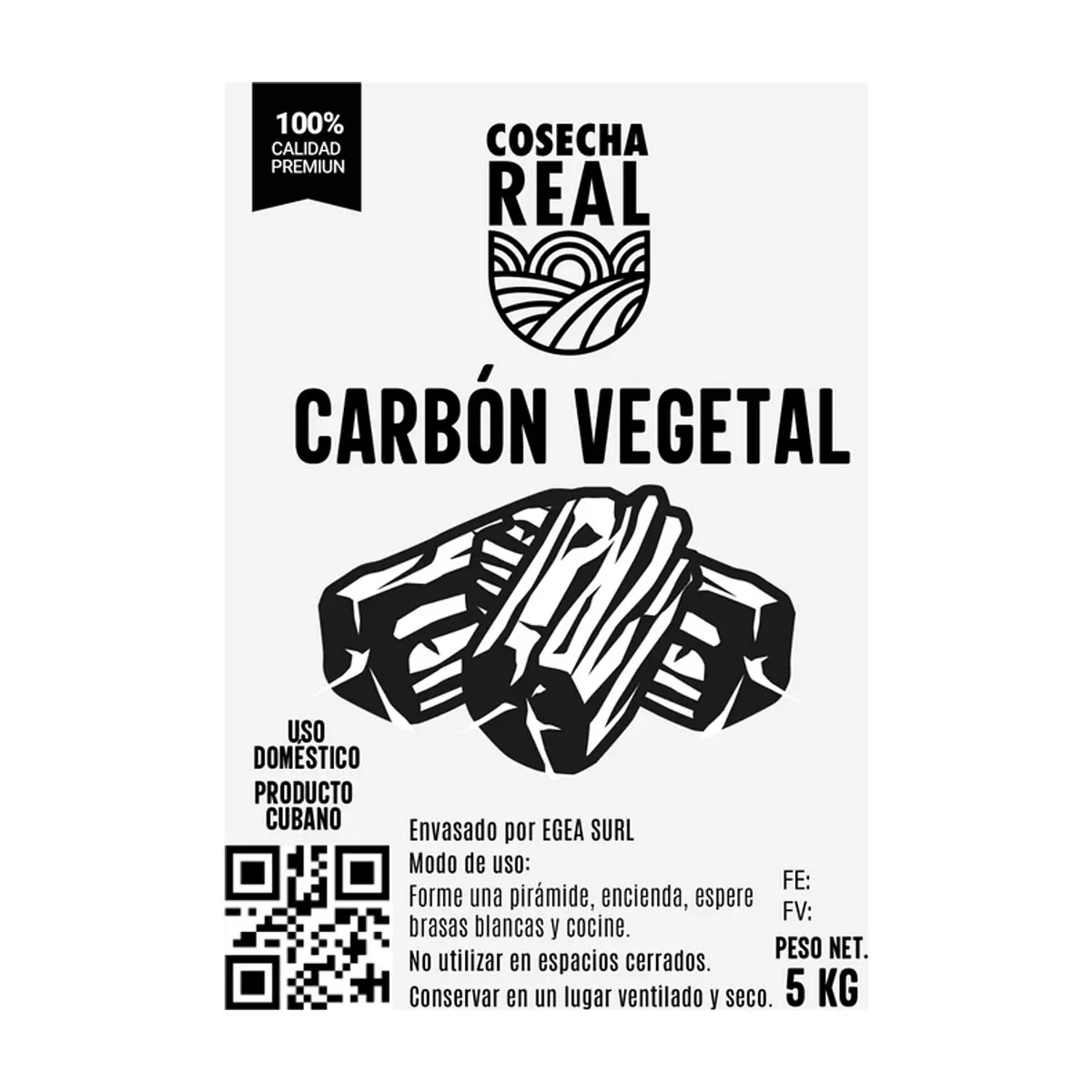 Carbón vegetal Cosecha Real (4 x 5 kg / 11 lb) - Thumbnail 3