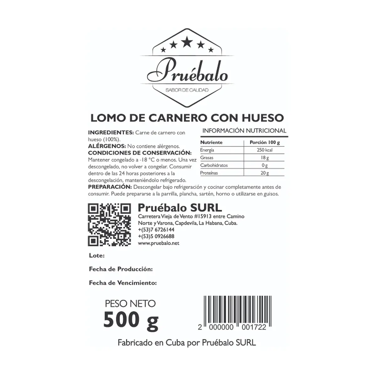 Lomo de carnero con hueso Pruébalo (500 g / 1.1 lb) - Miniatura 3