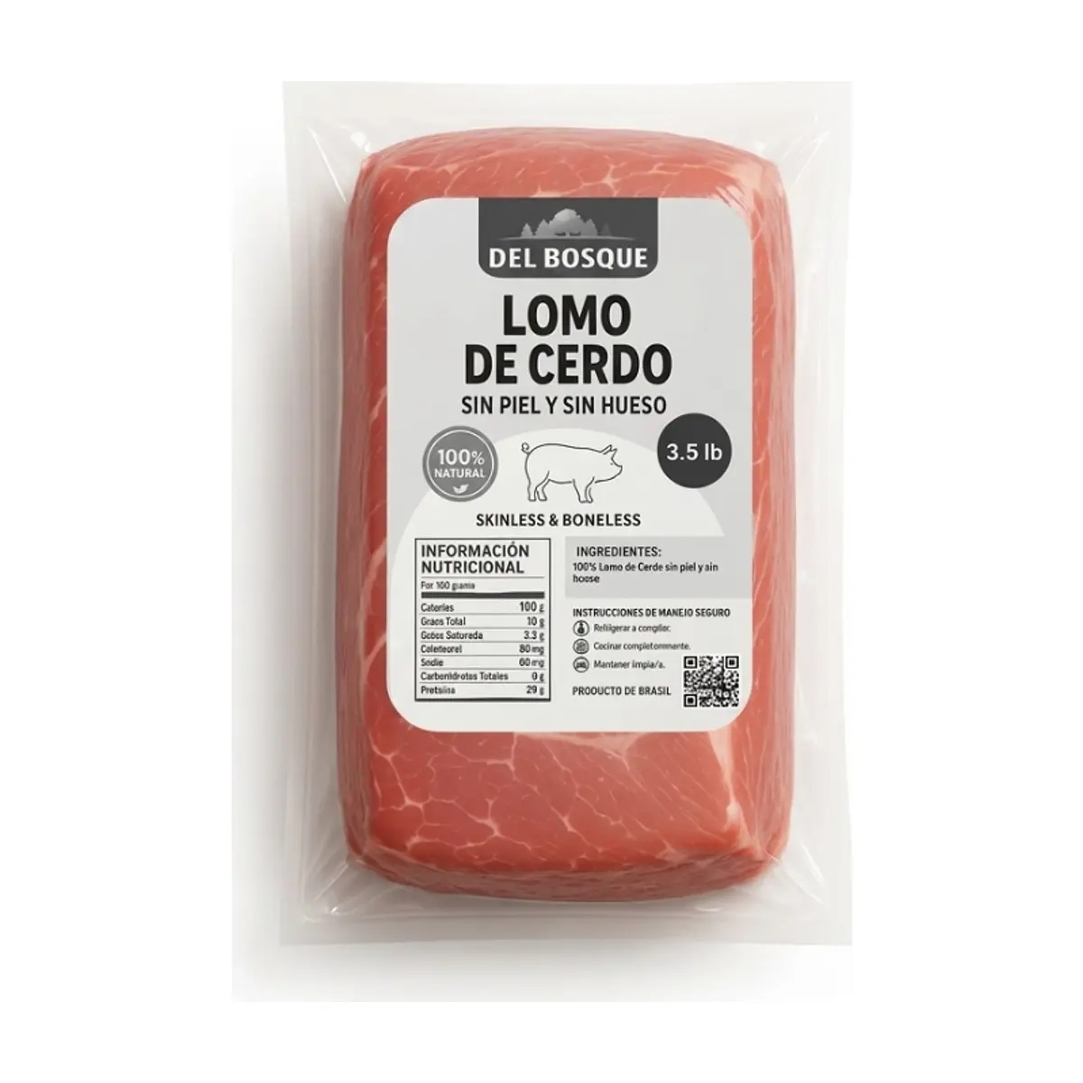 Lomo de cerdo sin piel y sin hueso Del Bosque (1.59 kg / 3.5 lb) - Thumbnail 5