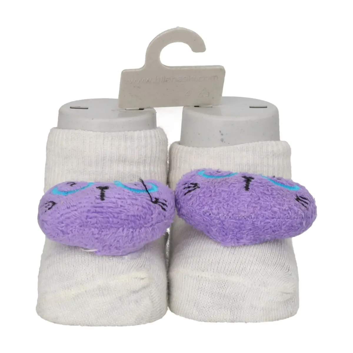 Par de calcetines de color gris con sonajero de peluche para bebé Ayaydin Miroglio - Miniatura 5
