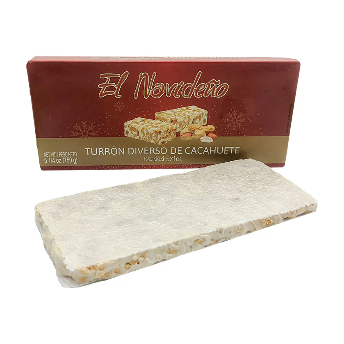Turrón diverso de cacahuete -duro- El Navideño (150 g / 5.29 oz) - Miniatura 1