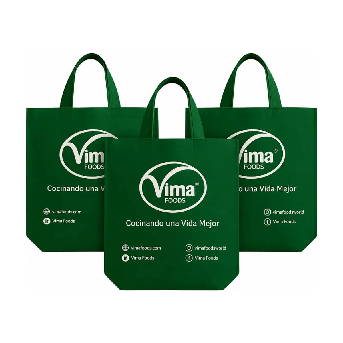 Bolsa de material no tejido verde VIMA (3 x 80 g) - Imagen 1