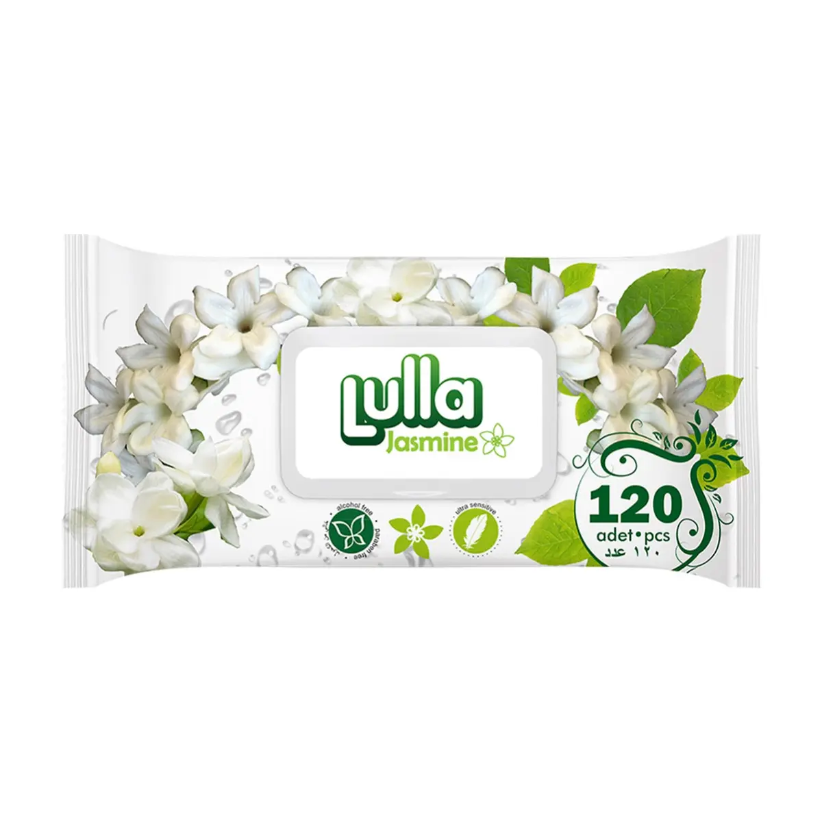 Toallitas húmedas con fragancia de jazmín Lulla (120 U)