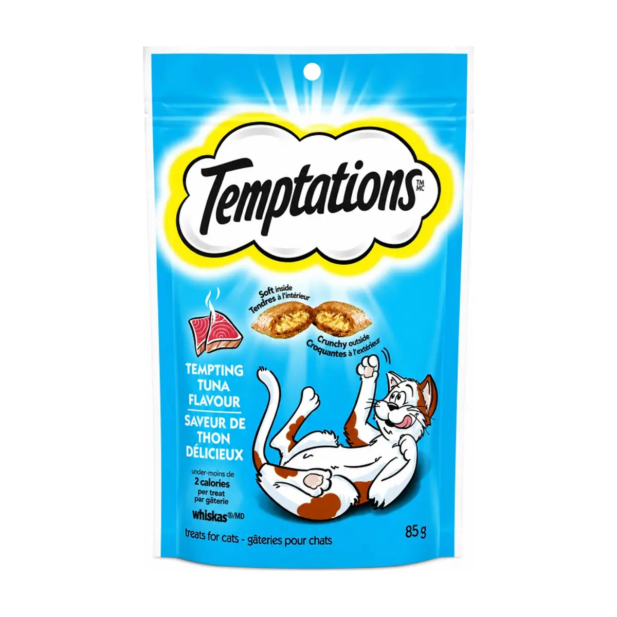 Golosinas para gatos con tentador sabor atún Whiskas Temptations (85 g / 3 oz)