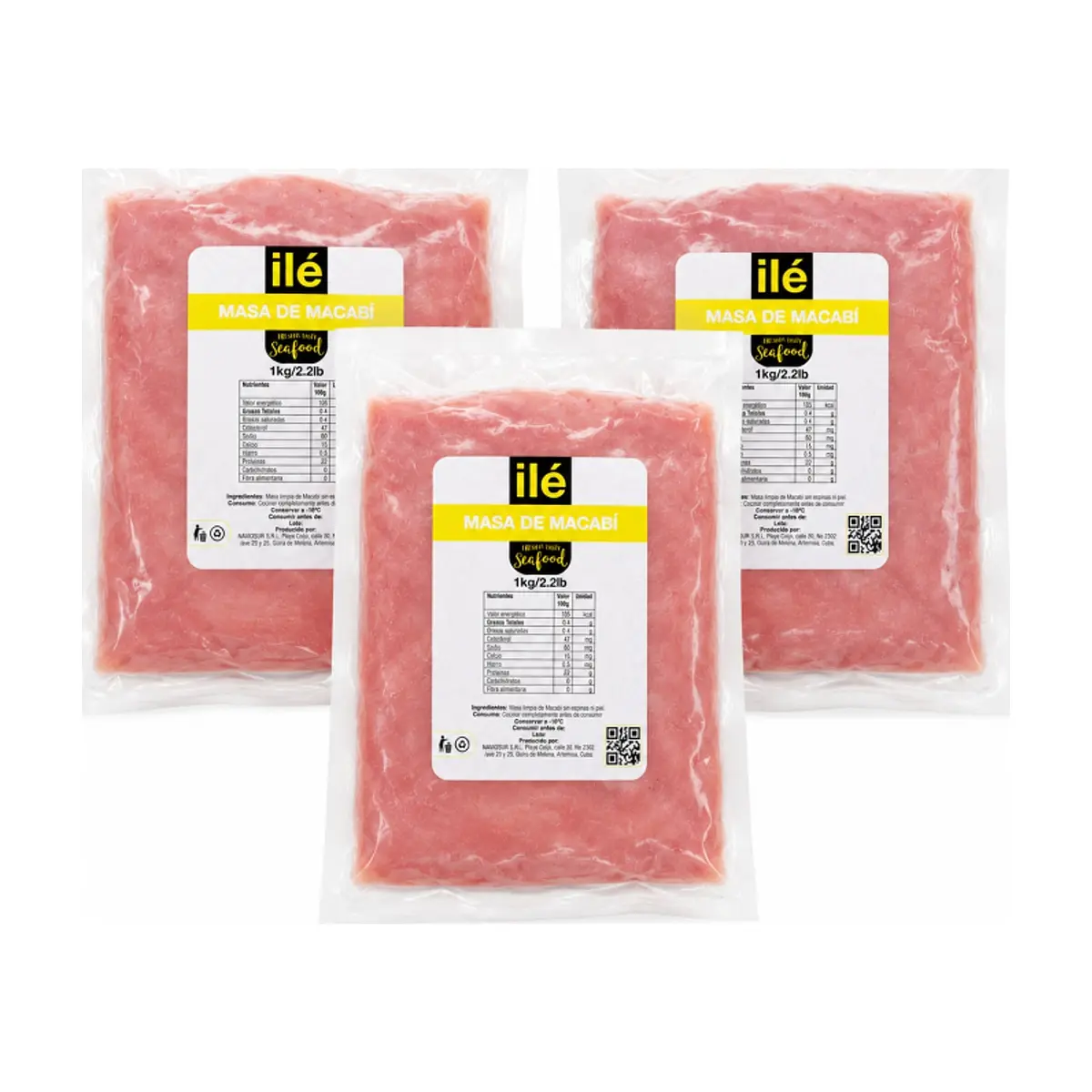 Masa de pescado Macabí Ilé (3 x 1 kg / 2.2 lb) - Miniatura 1