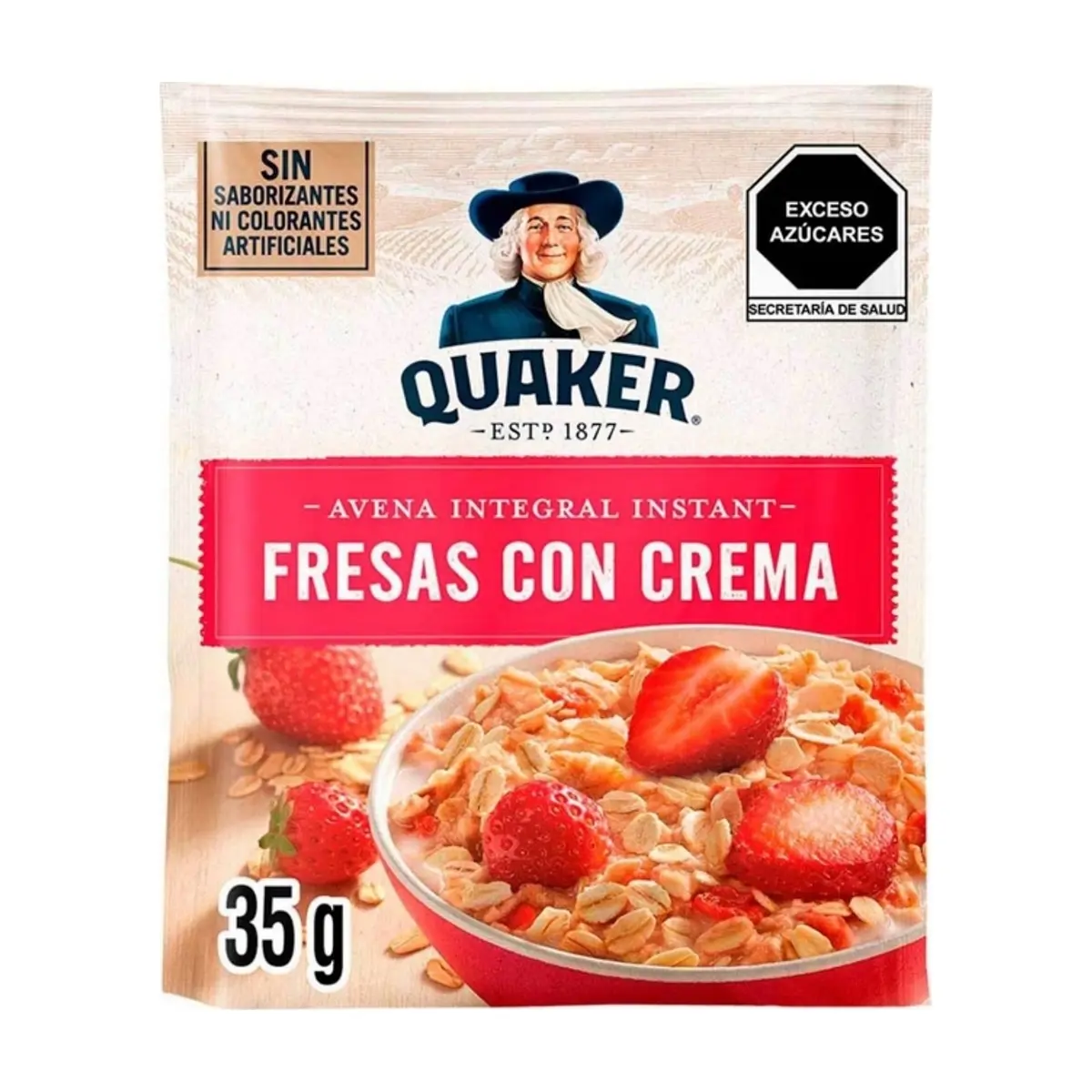 Avena integral sabor a fresa con crema Quaker (35 g / 1.23 oz) - Thumbnail 3
