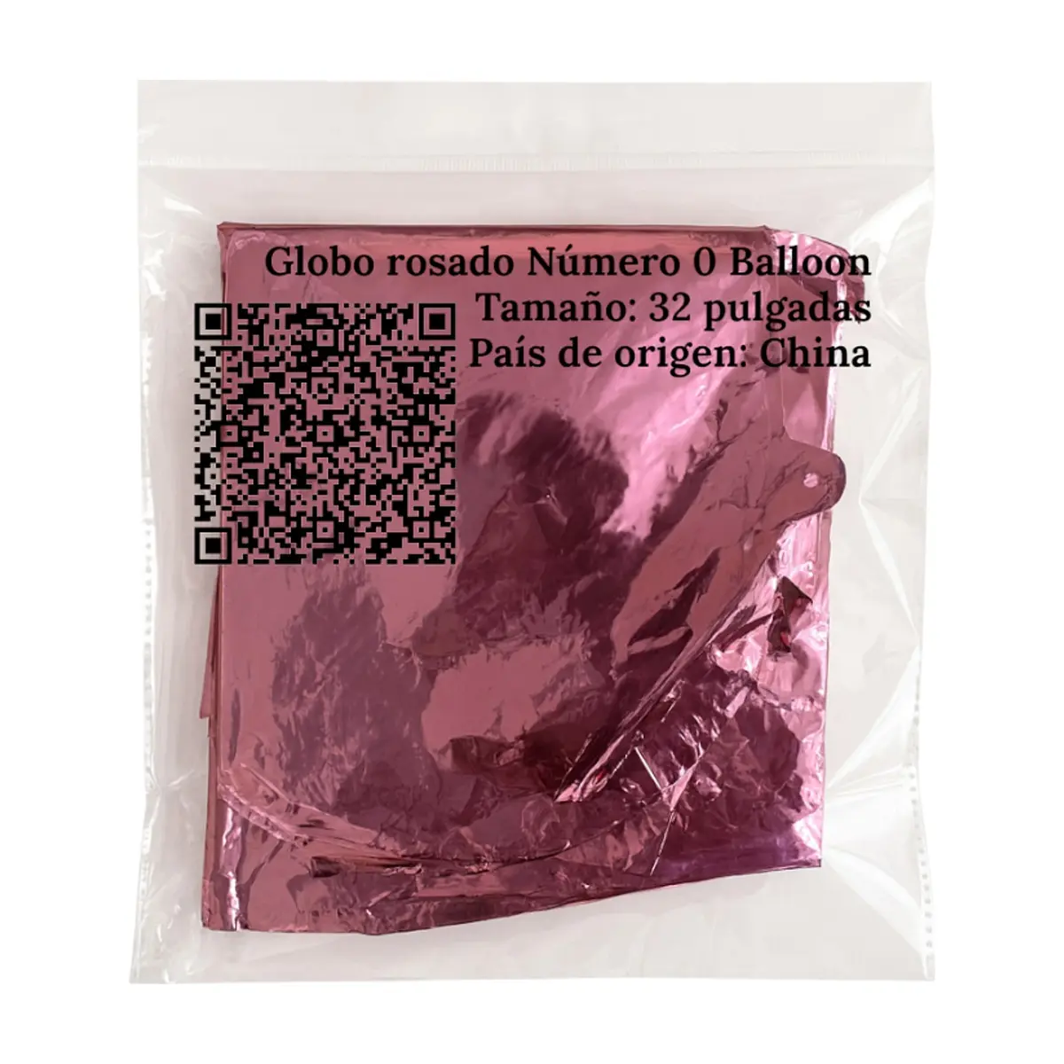 Globo rosado Número 0 Balloon (32 pulgadas) - Thumbnail 4