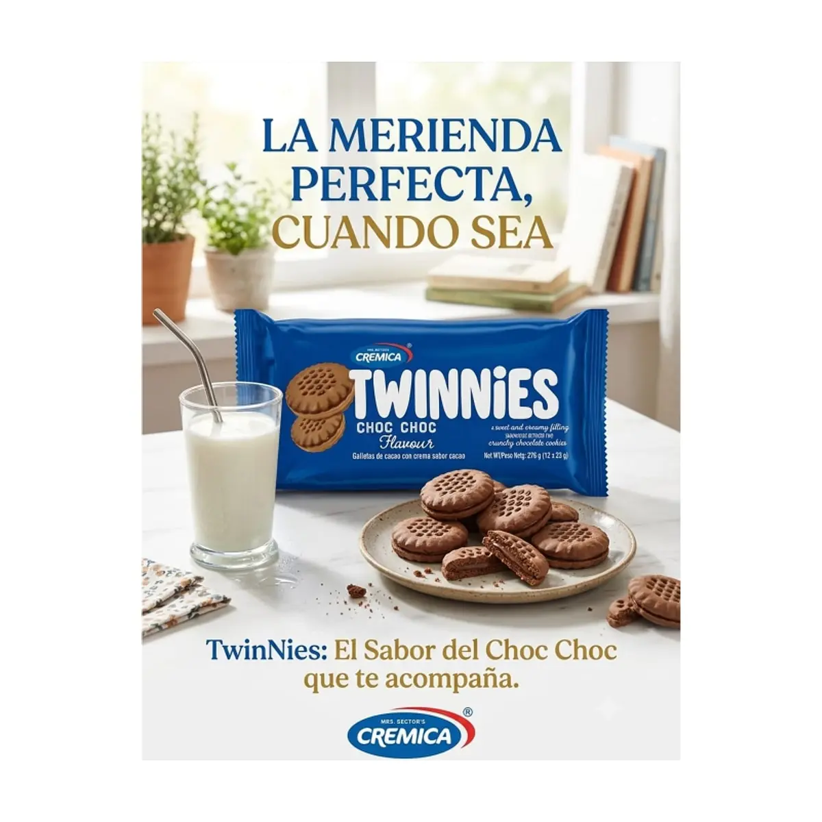 Galletas de chocolate con crema sabor a chocolate Mrs Bector's Cremica Twinnies (276 g / 9.7 oz) - Thumbnail 5