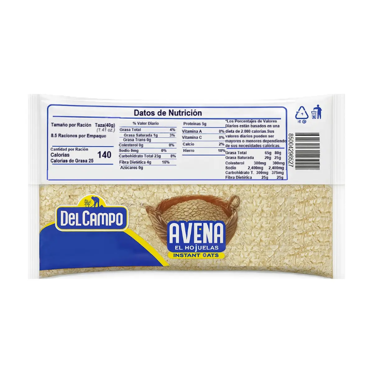 Avena en hojuelas Del Campo (453.6 g / 1 lb) - Thumbnail 2