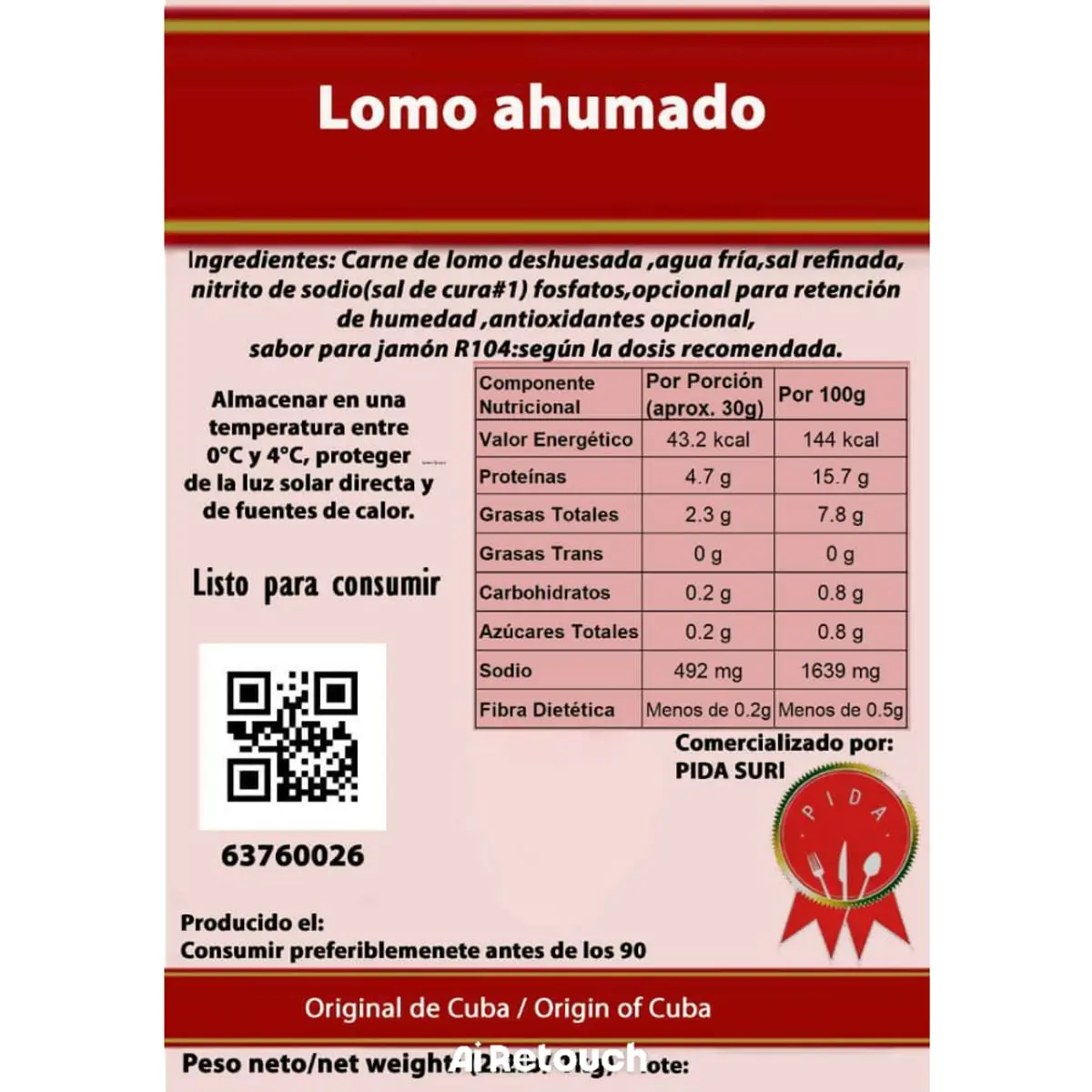 Lomo ahumado Pida (1 kg / 2.2 lb) - Thumbnail 3