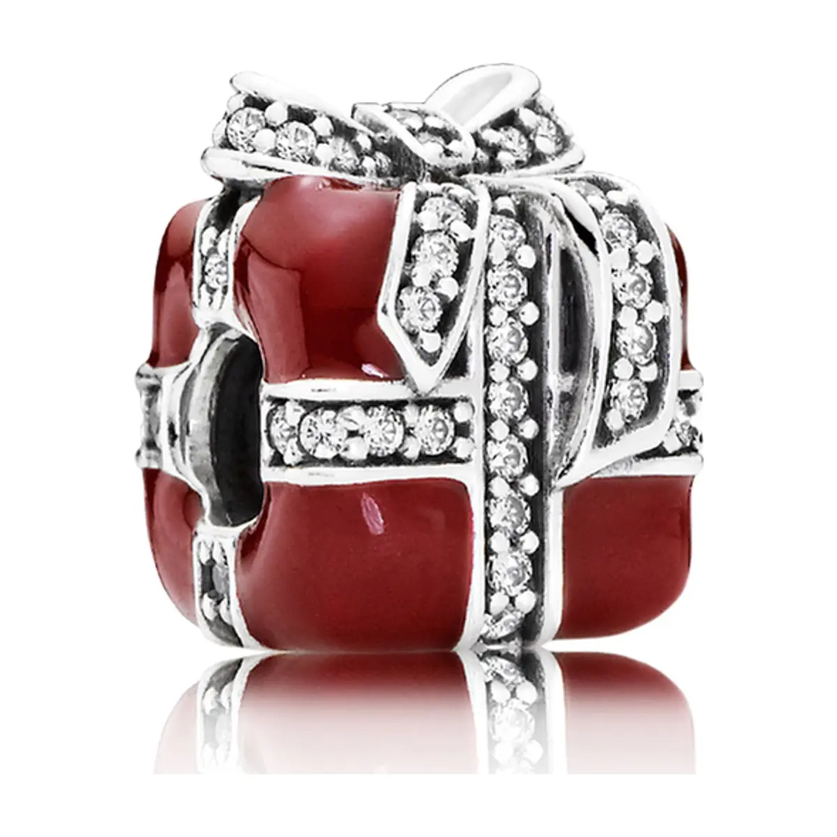 Charm de plata S925 estilo Pandora regalo rojo