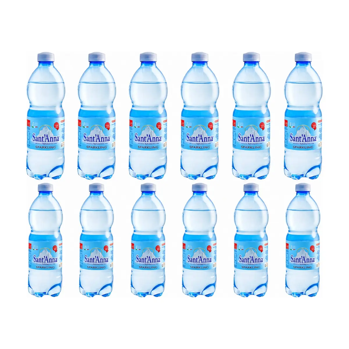 Agua mineral natural con gas Sant'Anna (12 x 500 ml)