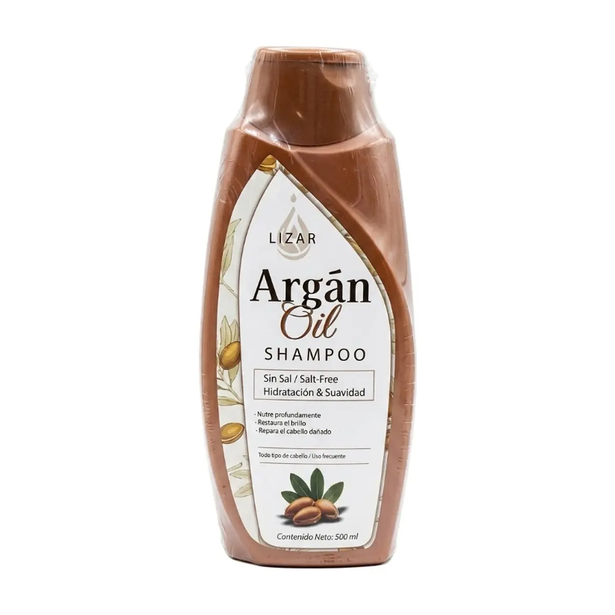 Champú sin sal con aceite de argán Lizar (500 ml) - Imagen 1