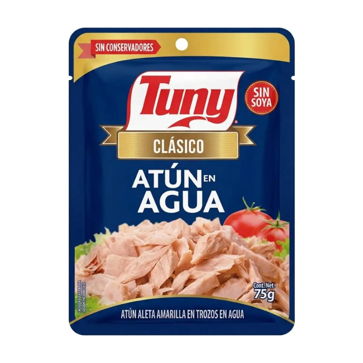 Atún aleta amarilla en trozos en agua Tuny (75 g / 2.64 oz)