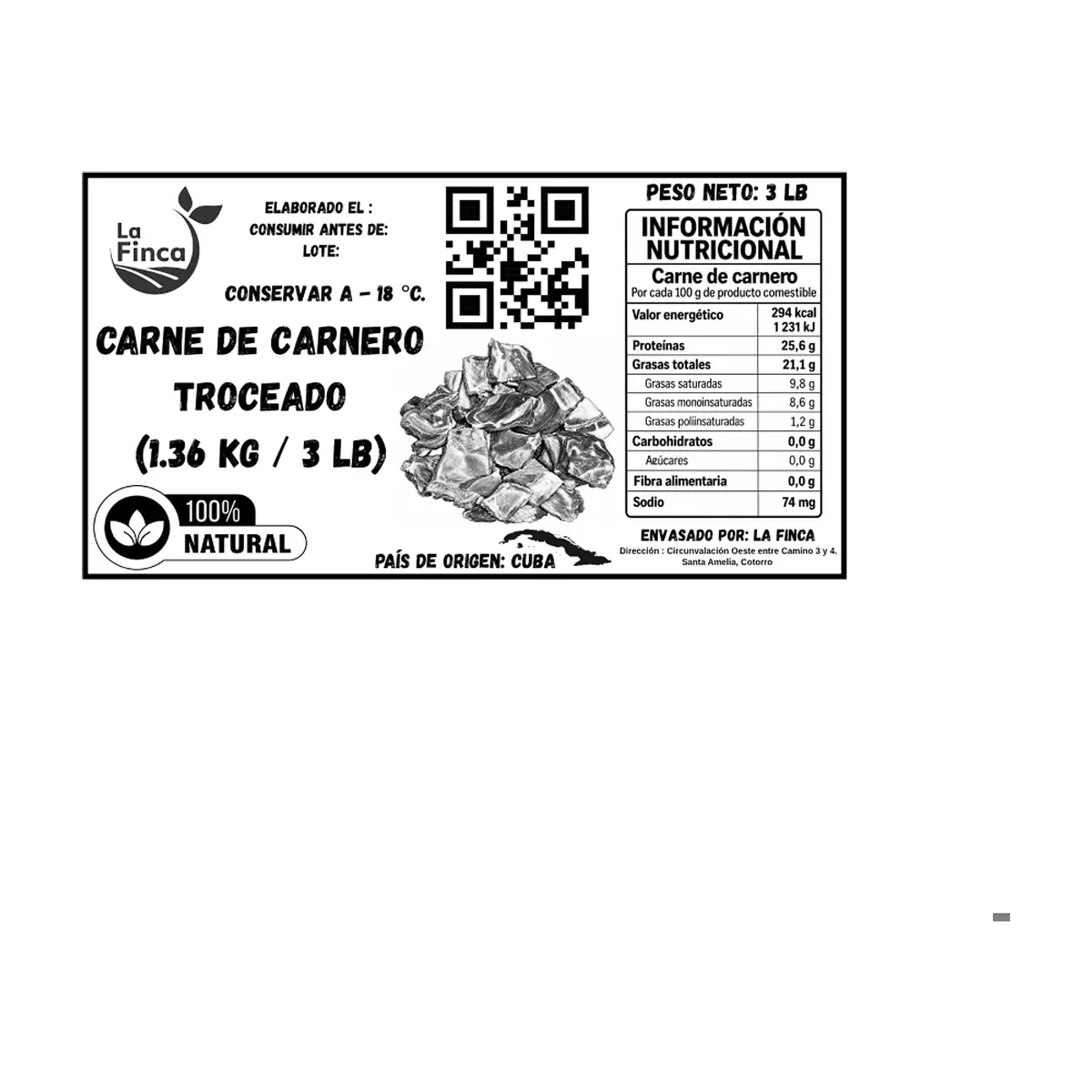 Carne de carnero troceado La Finca (1.36 kg / 3 lb) - Miniatura 4