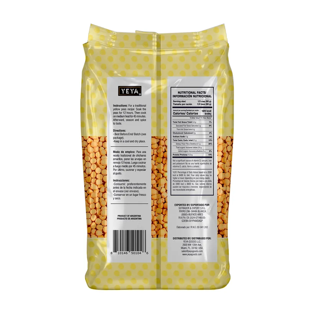 Chícharos amarillos YEYA (1 kg / 2.2) - Miniatura 2