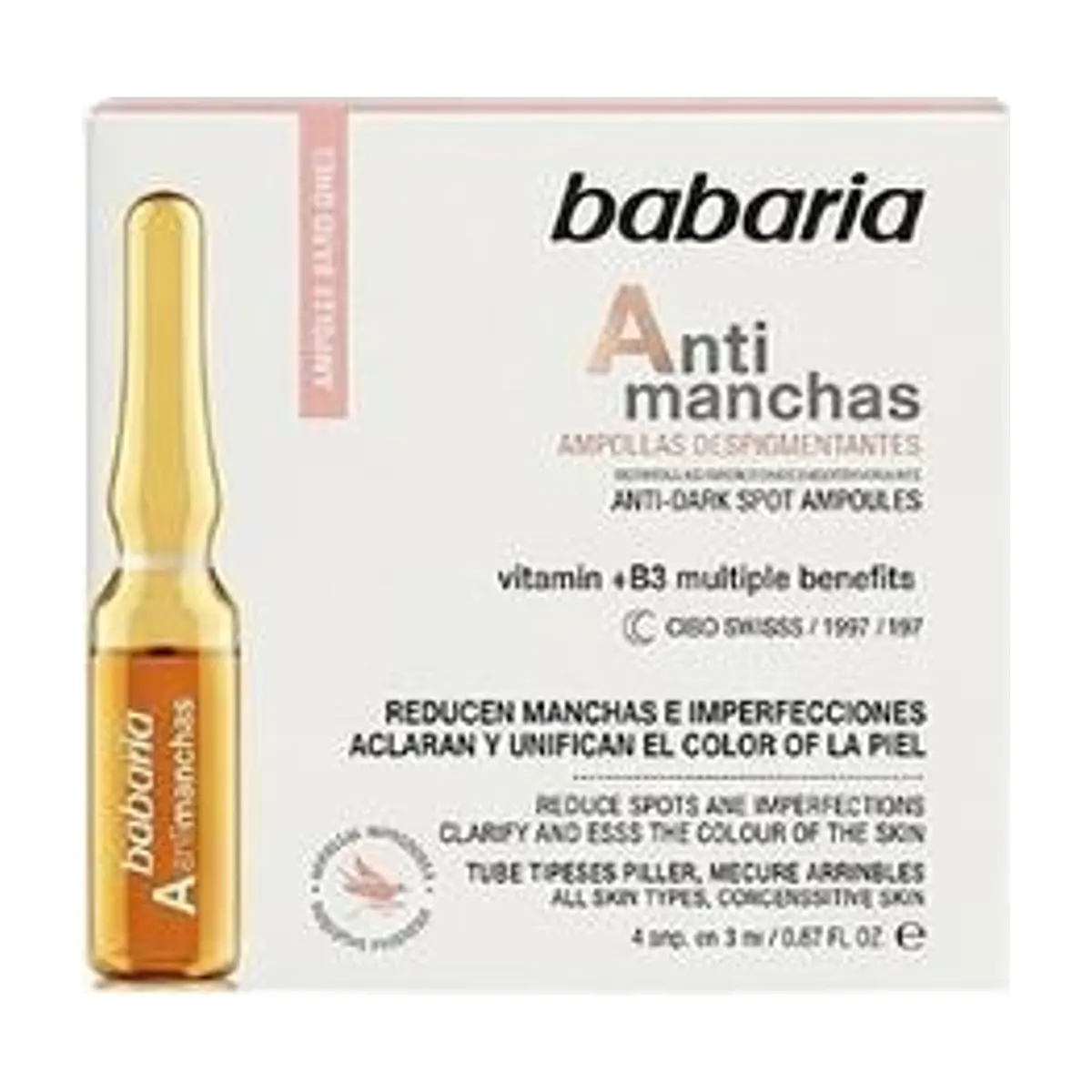 Ampollas Antimanchas Para Tratamiento Facial (4udsx3ml) BABARIA - Image 1