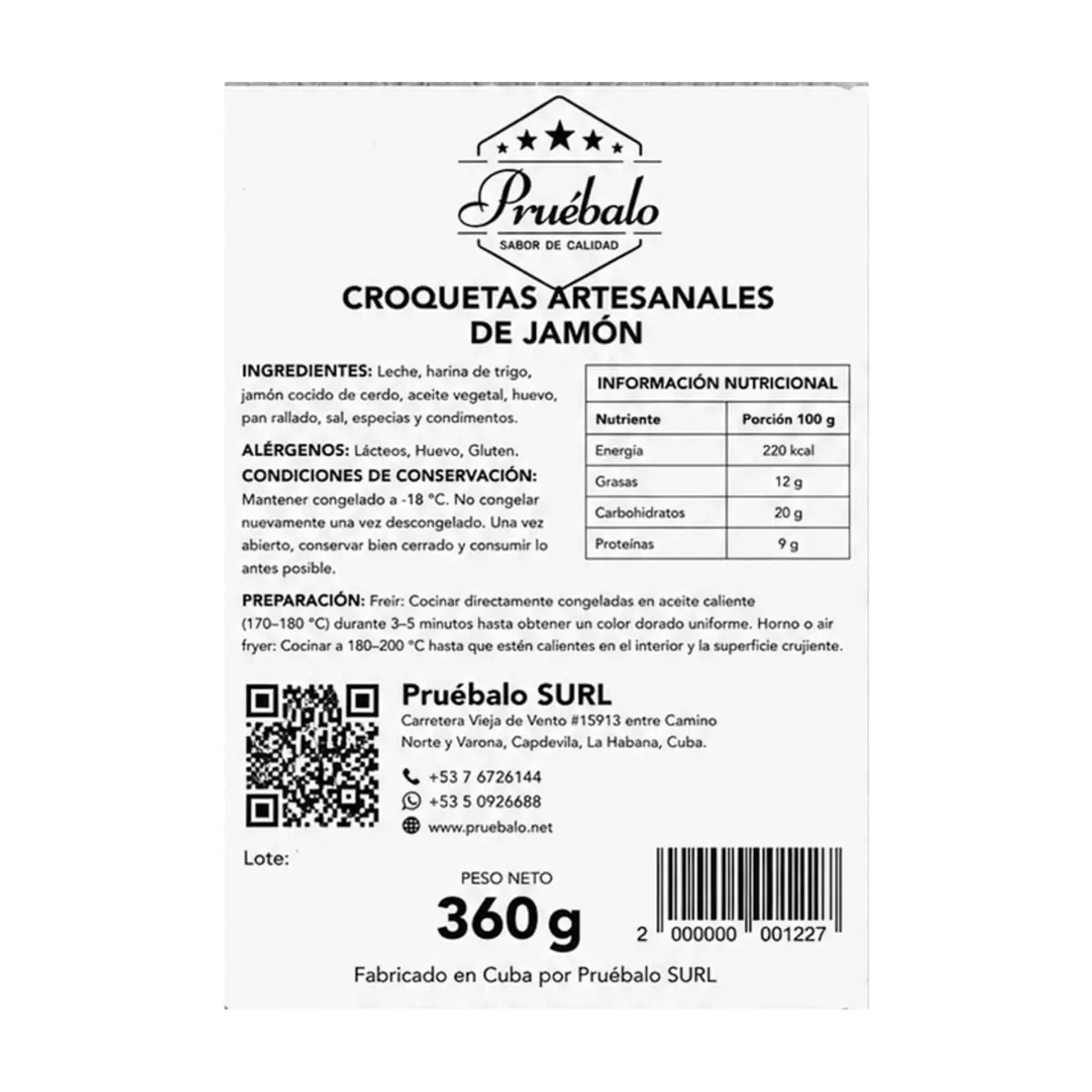 Croquetas artesanales de jamón Pruébalo (360 g / 12.7 oz) - Thumbnail 3