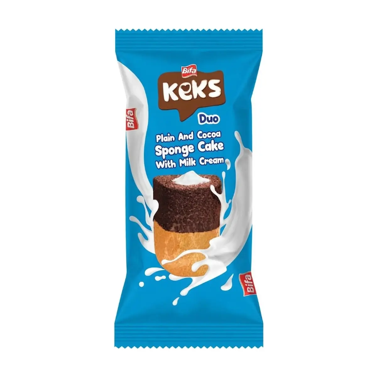 Pastel de chocolate y vainilla relleno de crema de leche Bifa Keks Duo (40 g / 1.41 oz)