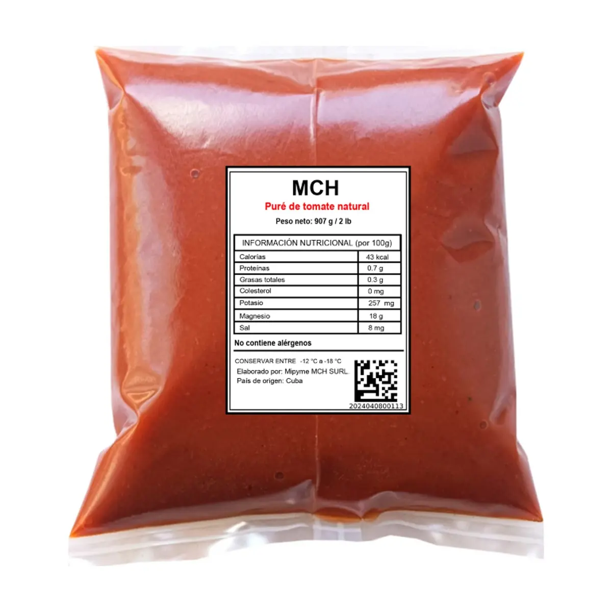 Puré de tomate natural MCH (907 g / 2 lb)
