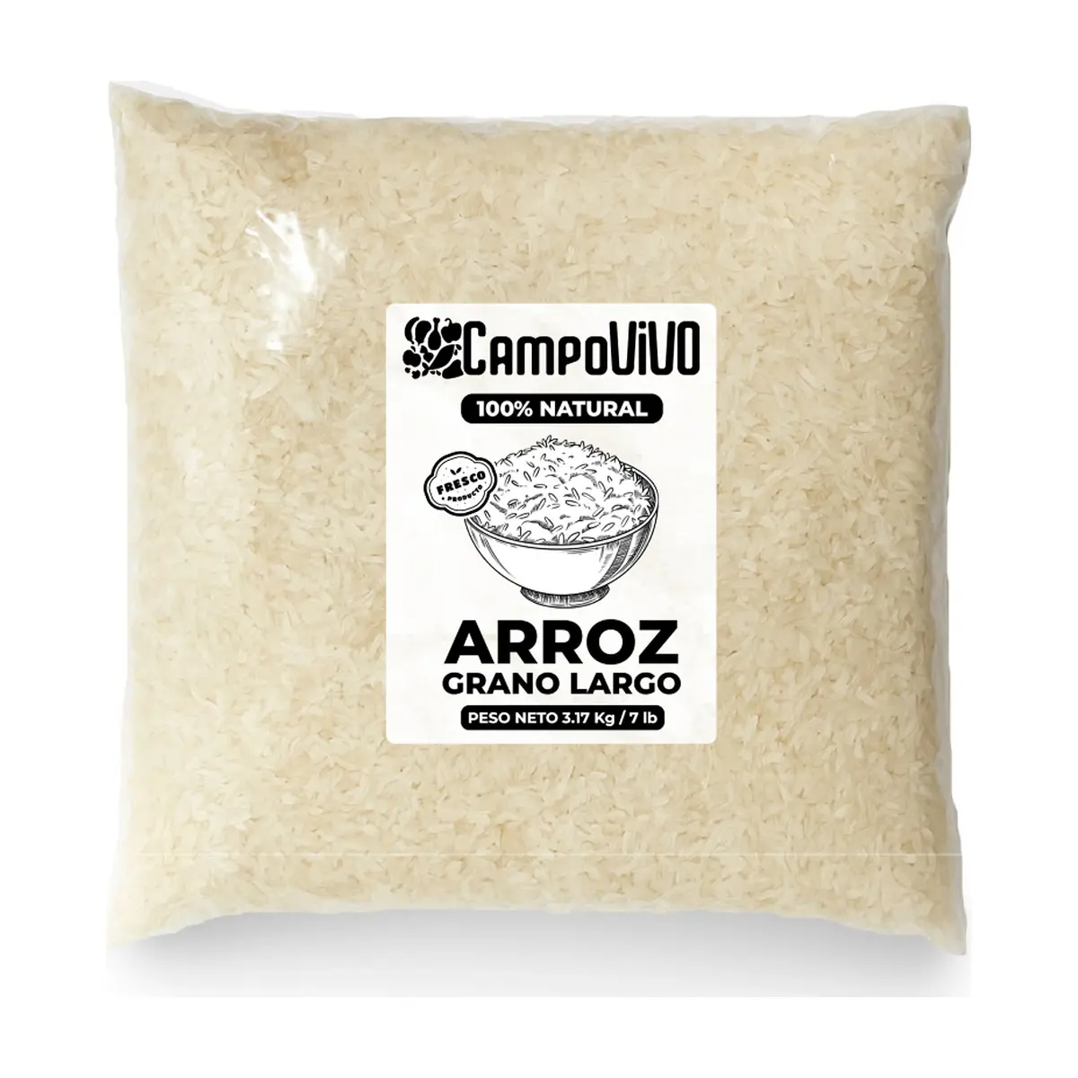 Arroz de grano largo Campo Vivo (3.17 kg / 7 lb) - Thumbnail 1
