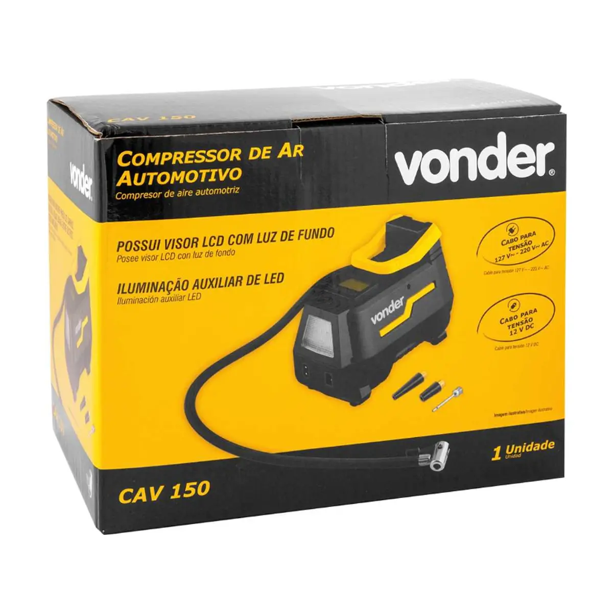 Compresor de aire automotriz de 12 V Vonder CAV150 - Thumbnail 4