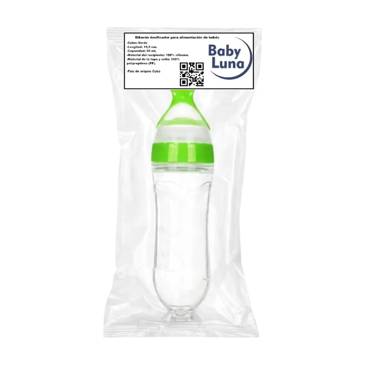 Biberón dosificador para alimentación de bebés – verde Baby Luna - Thumbnail 3