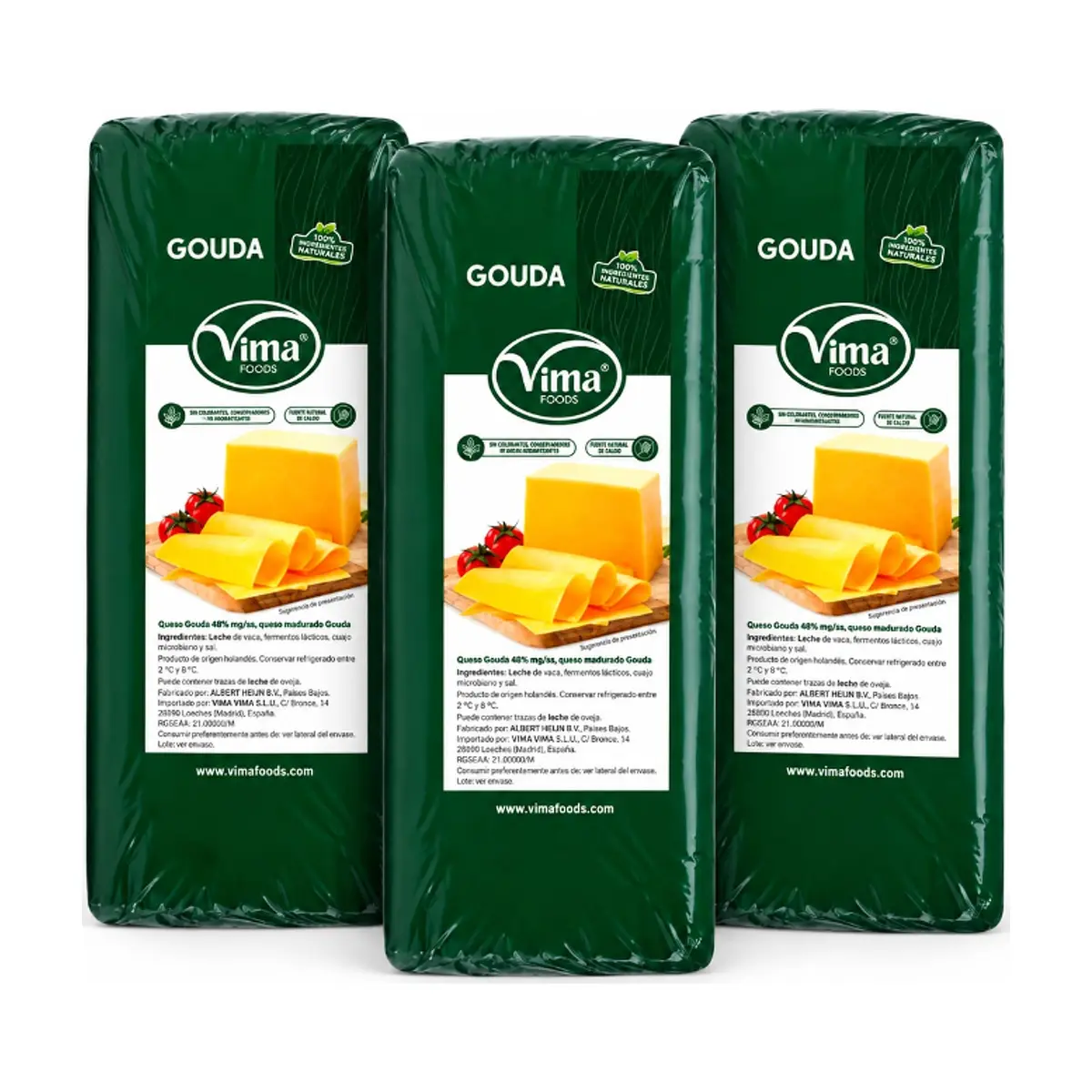 Queso Gouda Vima Foods (3 x 3 kg / 6.61 lb) - Imagen 1