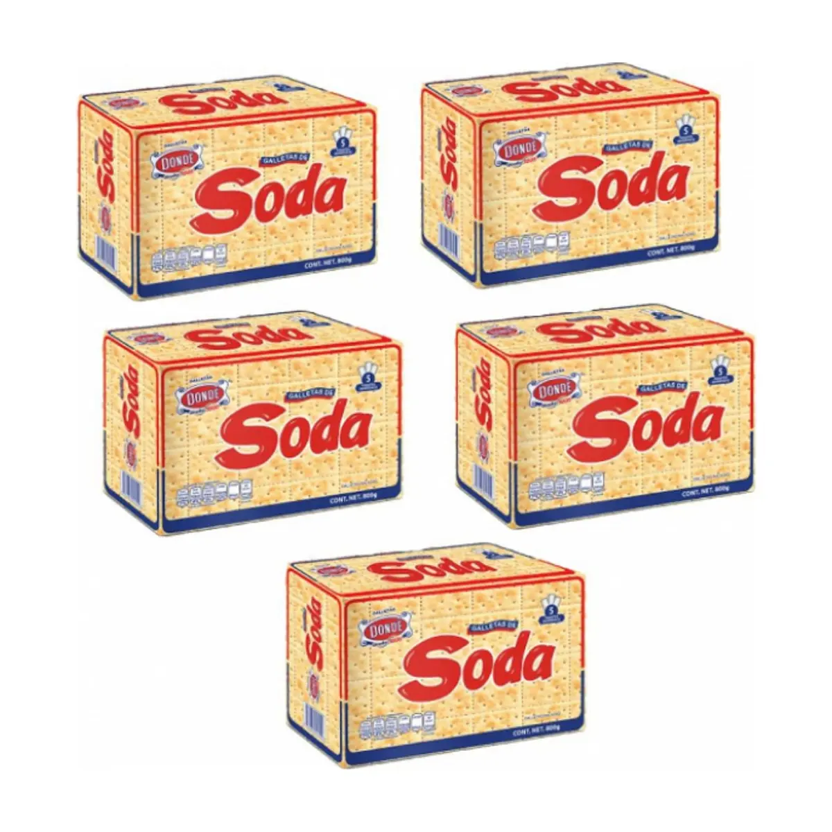 Galletas de soda Dondé (5 X 800 g / 1.76 lb)