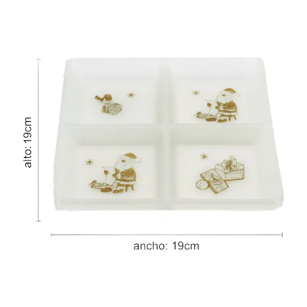 Entremesera de cerámica con decoración dorada para Navidad 19 cm Casa y Menaje - Thumbnail 2