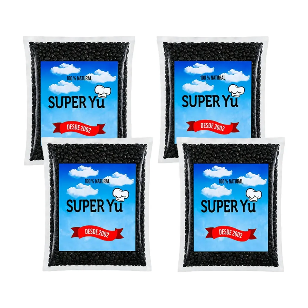 Frijoles negros Super Yu ( 4 x 900 g / 1.98 lb) - Miniatura 1