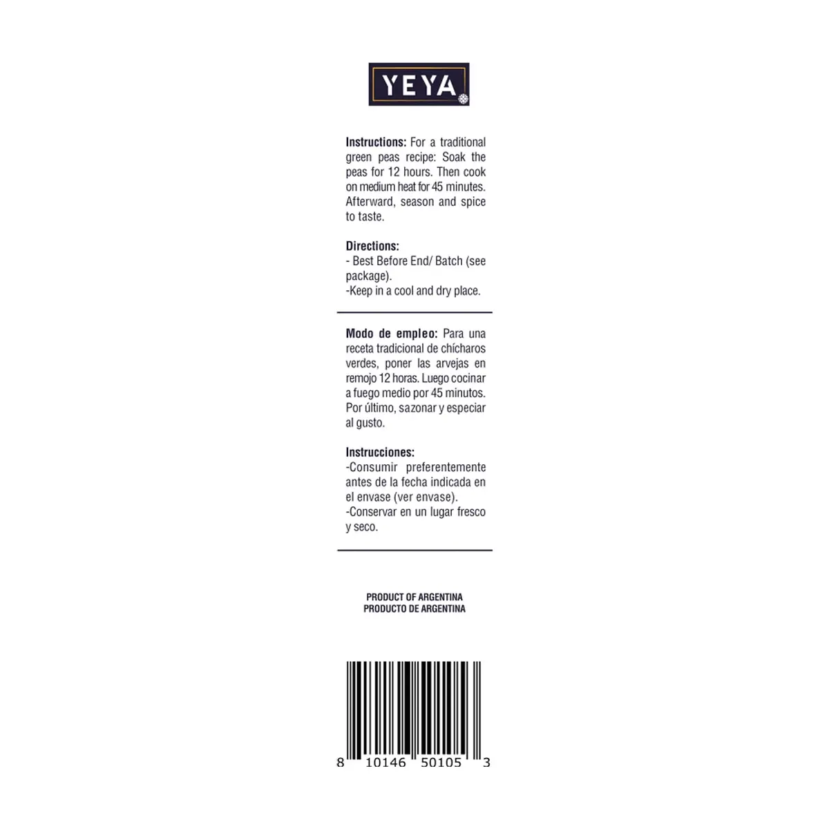 Chícharos verdes YEYA (1 kg / 2.2 lb) - Thumbnail 3