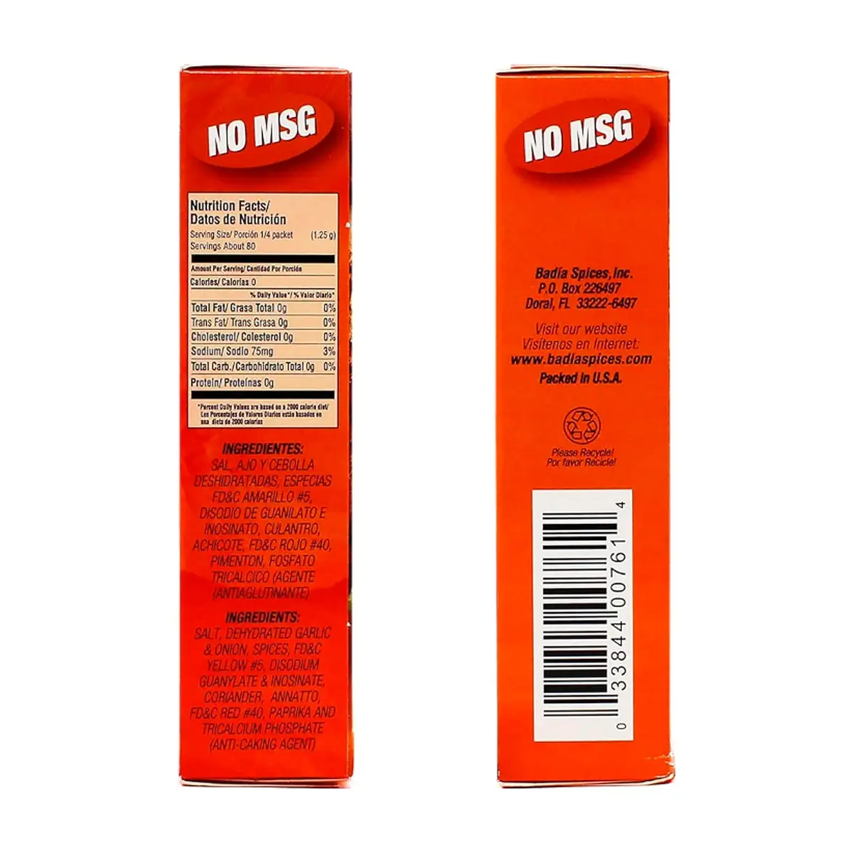 Sazón tropical con culantro y achiote Badia (20 x 5 g / 3.52 oz) - Miniatura 4