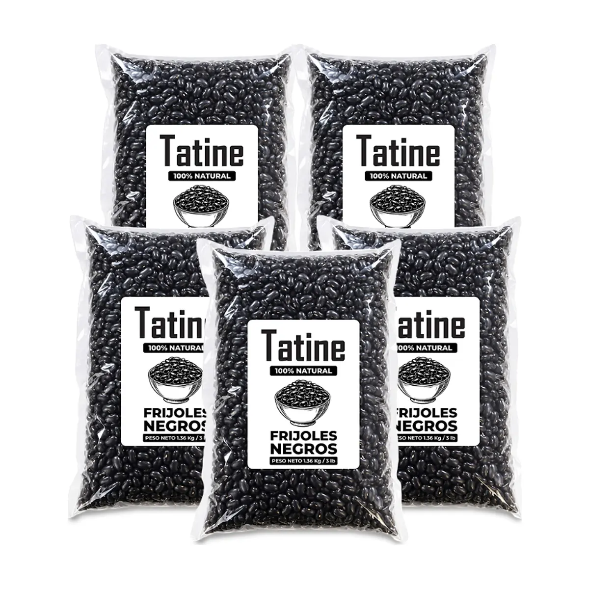 Frijoles negros Tatine (5 x 1.36 kg / 3 lb)