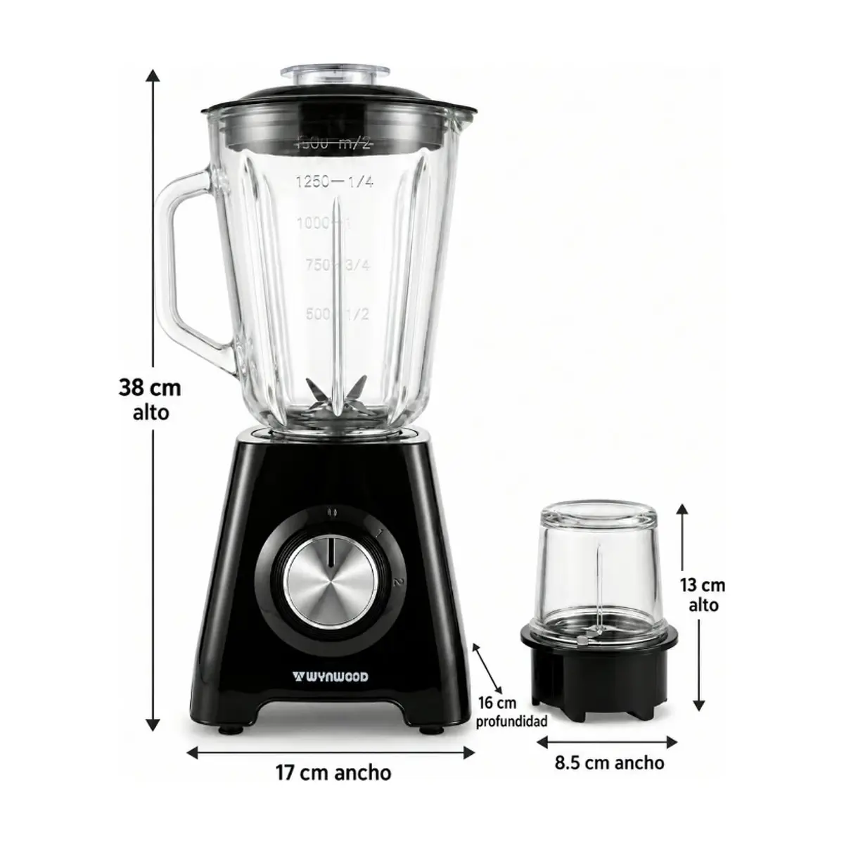 Batidora con molino Wynwood WYD-P15B (1.5 L) - Miniatura 3