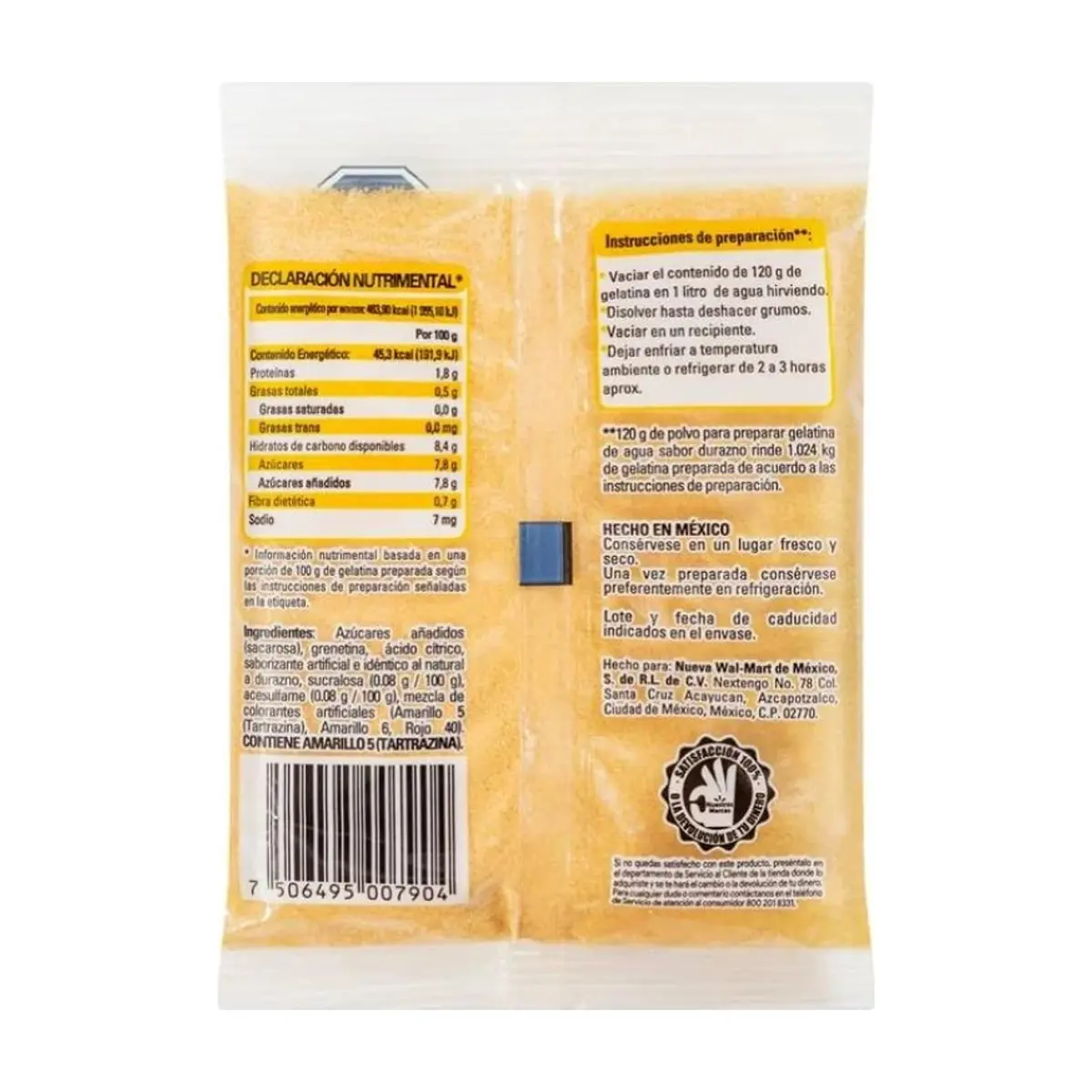 Gelatina sabor durazno Aurrera (120 g / 4.2 oz) - Thumbnail 2