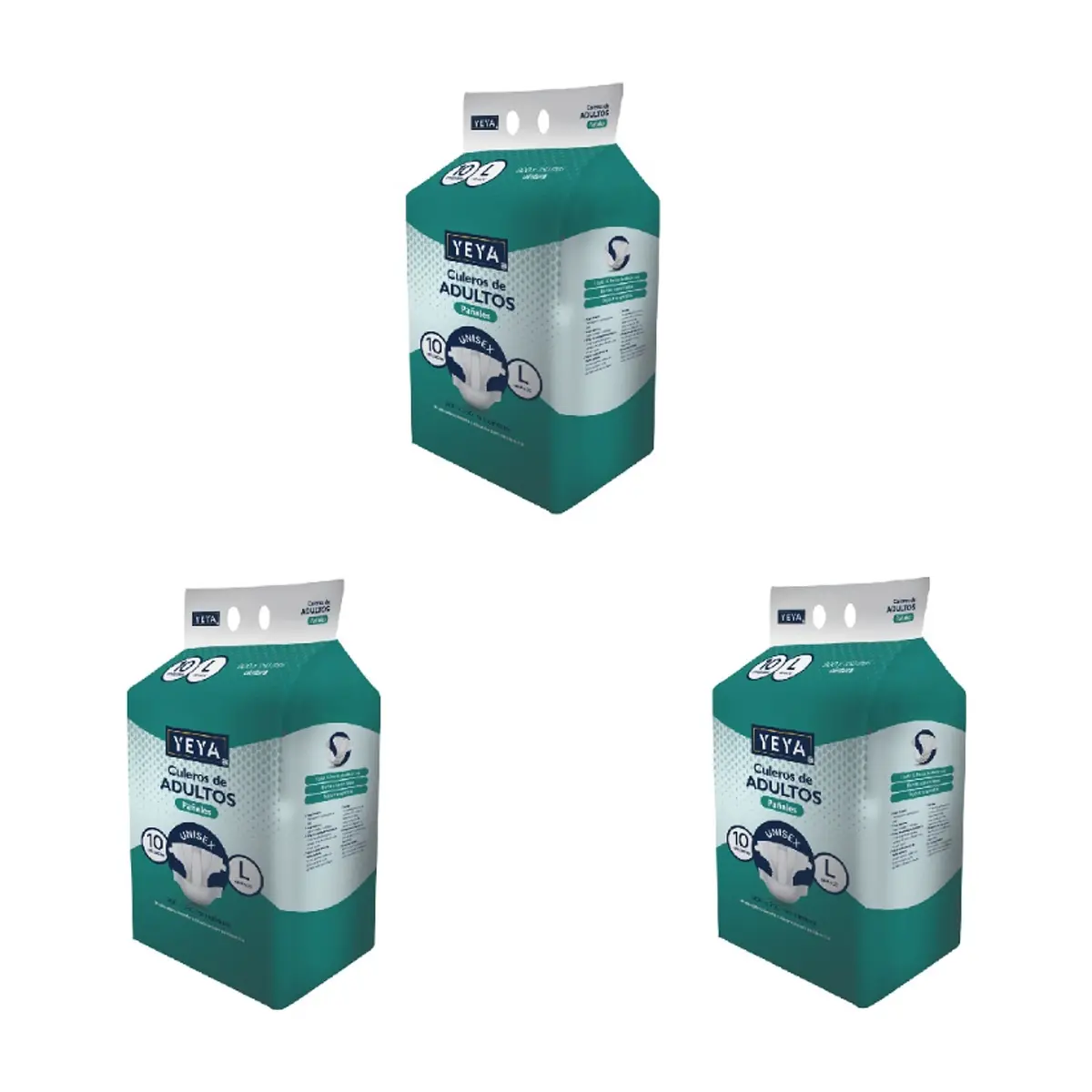 Pañales desechables para adultos talla L YEYA (3 x 10 U)