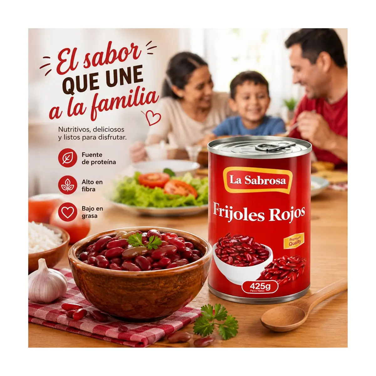 Frijoles rojos enlatados La Sabrosa (425 g / 15 oz) - Thumbnail 5