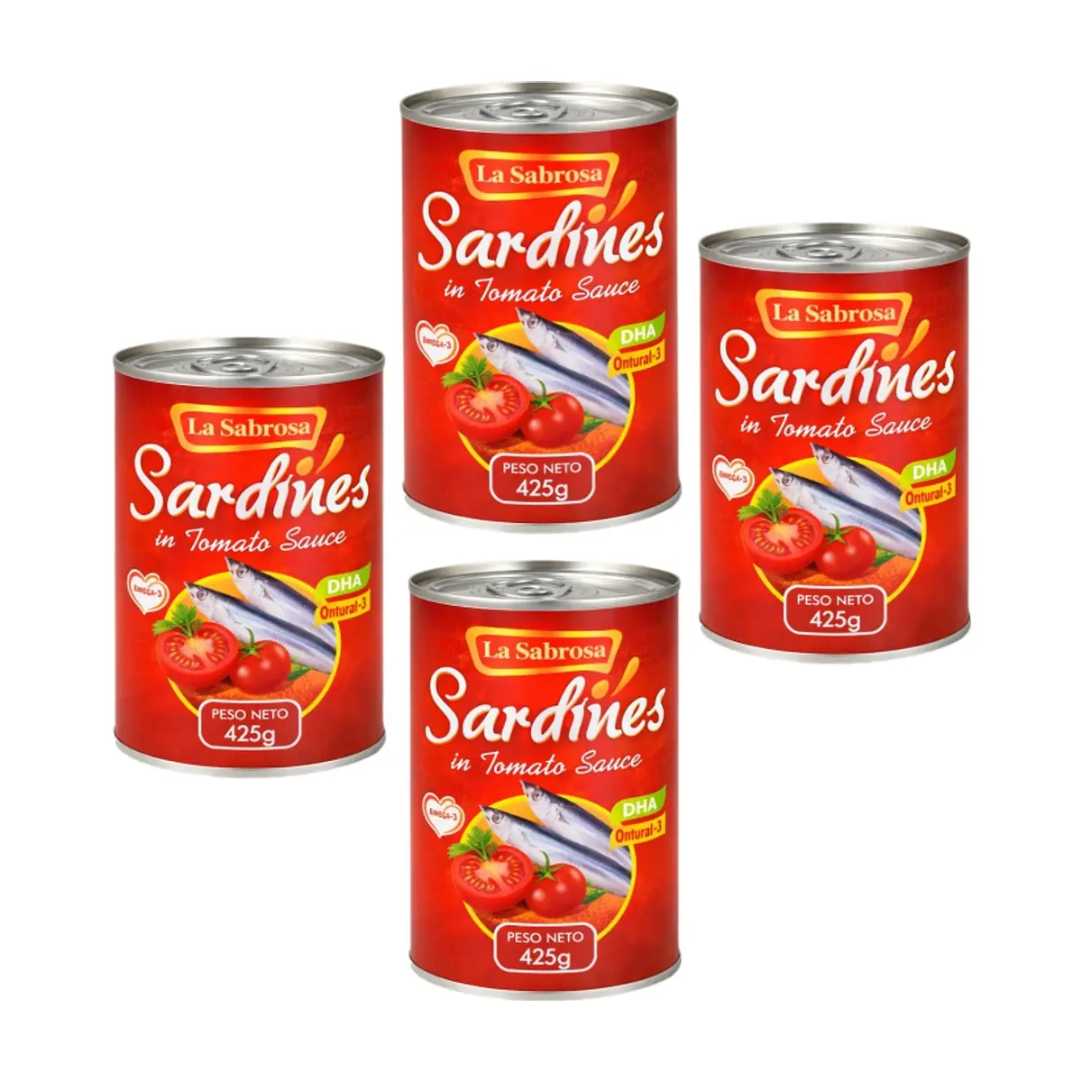 Sardinas en salsa de tomate La Sabrosa (4 x 425 g / 14.99 oz) - Miniatura 1