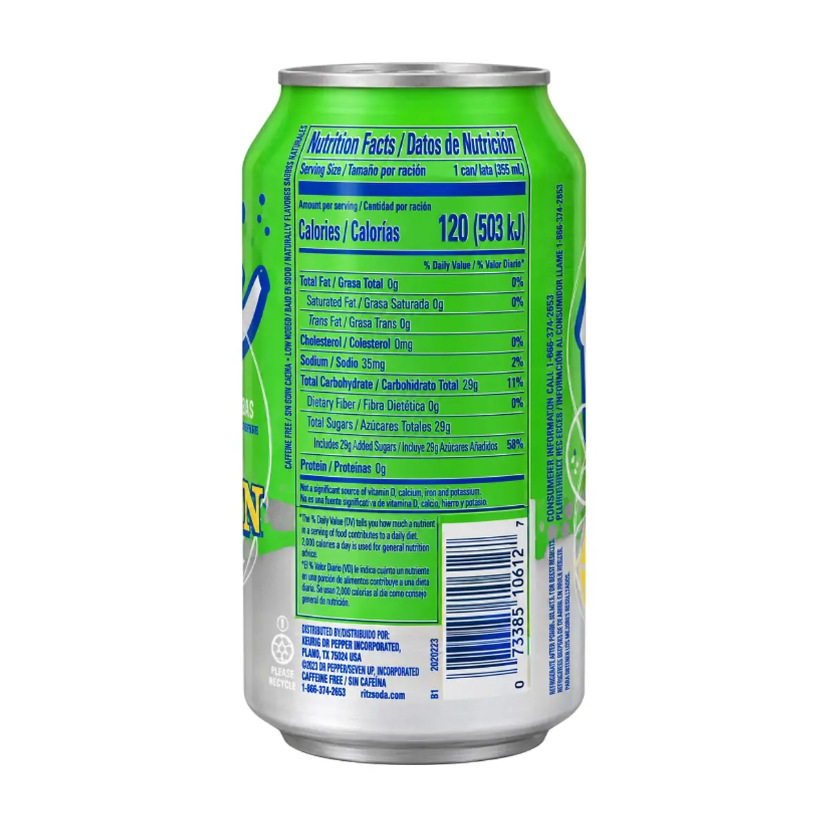 Refresco gaseado lima-limón Ritz (12 x 355 ml) - Thumbnail 2